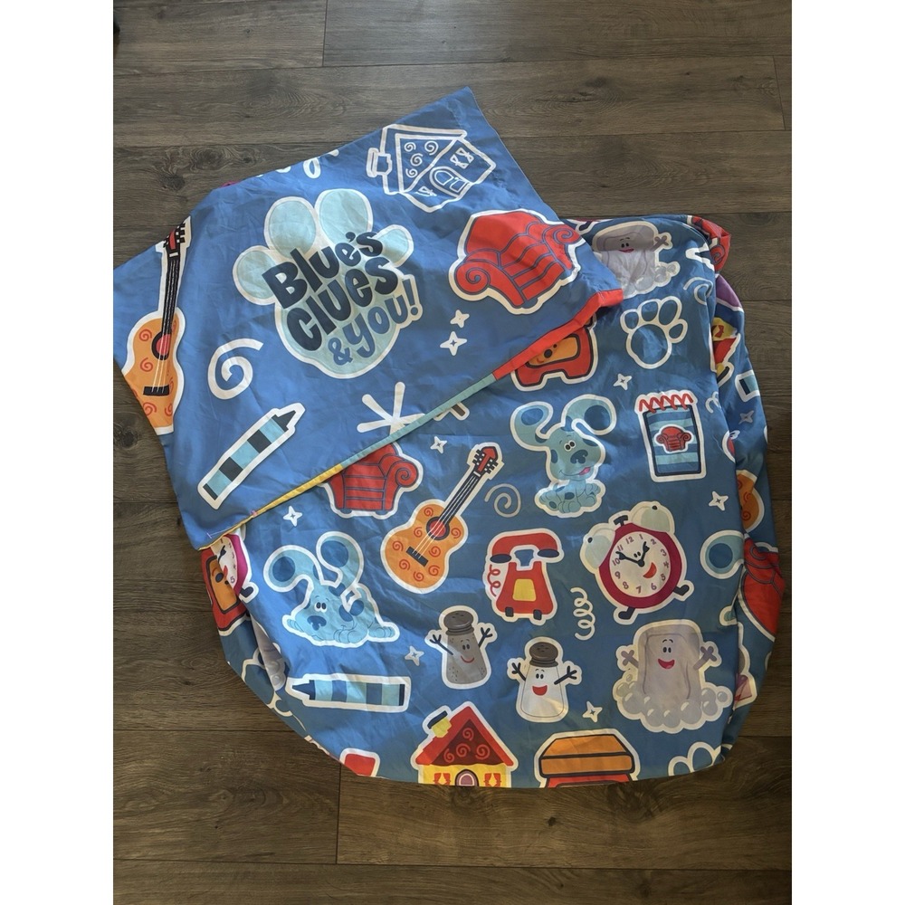 Vintage‎ Blue's Clues And You Twin Fitted and Pillowcase Set Nick Jr. Y2K 2000